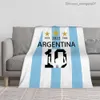 Filtar Swaddling Argentine Flag National Football Team Keepsake Flannelette SOFA Filtar Lämplig för alla säsonger Z230809