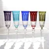 Crystal Wine Glasses Multicolor Champagne Flute Glass Cup Handmade Hand Carved Edo Kiriko Wedding Gift With Box 1PC HKD230809