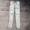 Lila varumärke jeans män designer jeans anti smal fit casual fashiion jeans true varumärke lila