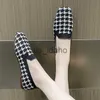 Dress Shoes Woman Loafers Houndstooth Knitted Slip On Shoes Spring Flat Moccasins Ladies Wide Fit Zapatos De Mujer J230808