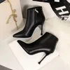 BIGTREE SOOTS Autumn New Women Ankle Boots Fashion Leather Boots Point Toe High-Heeled Boots Sexiga High Heels Ladies Boasties L230704