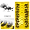 10 paires/ensemble 3D Faux cils de vison Faux Cils cils ailés demi-cils naturels Cateye faux cils maquillage E454