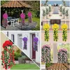 Décoratif Fleurs Couronnes Violet Fleur Artificielle Tenture Simation Orc Faux Soie Vigne Partie Maison Jardin Balcon Décoration Dr Dhr0J