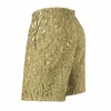 Herr shorts guld faux metallbräda glänsande metall ädelsten tryck avslappnad strand korta byxor design sport surf snabba torra stammar