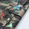 Shorts masculino verão graffiti militar camuflagem cargo masculino folgado moletom short streetwear