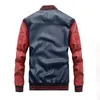 Men's Jackets Leather Jacket Men Casual PU Baseball Stand Collar Spring Autumn Fashion Coat Print Outdoor Street 230809