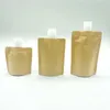 Storage Bags 100ML 5opcs Suction Bag Milk Juice Liquid Kraft Paper Spout Pouch Portable Disposable Packaging