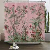 Toothbrush Holders Flowers and Birds pattern Shower Curtain 3D Bath Screen Waterproof Fabric Bathroom Decor 240X180cm With Hook Curtains 230809