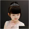 Headpieces Beautif Shiny Crystal Bridal Tiara Party Pageant Plated Crown Hairband Accessories Drop Delivery Events DHV0W