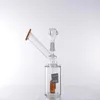 Watering Can Type Glass Bong Hookahs Mini Water Pipes Amber Perc Oil Burner with 14 Female Bowl for Smoking Chisha Shisha