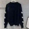 Kvinnors tröjor designer stickad tröja mode hösten rund hals långärmad hoodie dubbel jacquard mönster temperament sweatshirt kvinnokläder