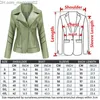 Dames leer Kunstleer Witte revers PU-jas Dames motor leren jas Mode casual damesjas Rood zwart groene jas Damesjas Z230809