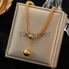 Pendant Necklaces EILIECK 316L Stainless Steel Gold Color Hollow Ball Beads Pendant Necklace For Women Non-fading Choker Jewelry Girls Gifts Party J230809