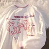 Męskie bluzy bluzy nowa kreskówka Niedźwiedź Tekst drukujący luźny szczotkowany sweter dla kobiet w stylu Y2K College Summer Wygodne Długie sen Z230809