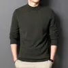 Men's Sweaters Half high round neck men's sweater 100all wool warm solid color pullover bottom clothing 230809