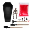 Dekorativa föremål Gotisk kista Box Woodaemon Skull Skeleton Grimace Sickle Knife Toys Ornament Halloween Party Atmosphere Decoration Props 230809