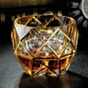 Bird's Nest Bohemia Gilding Gold Crystal Usquebaugh Wine Cup Whiskey Glass XO Whisky Glasses Brandy Snifters Vasos De Cristal HKD230809