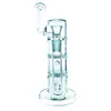 Glass Hookah Bong Double Sinertern Disc Tornado Dab Drain Drill Rig Rig Perc Side Drill GB-444-1