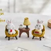 Декоративные предметы фигурки Прекрасный декор кроличьи миниатюрные зайцы животные статуэтки смоля
