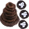 Other Event Party Supplies 8-25cm Round Rattan Bird Nest Easter Decoration Bunny Eggs Artificial Vine Nest For Home Garden Decor Happy Easter Party Supply 230809