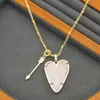 Pendant Necklaces Necklace Rose/Purple/Black Quartz Heart Real 18K Gold Plated Dangles Glitter Jewelries Letter Gift With free dust bag