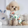 Dog Apparel Pet Shirt Cartoon Printing Conjoined Breathable Short Sleeve Tree Clothes For Outdoor