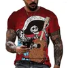 Camisas masculinas T-shirt de gola redonda Roupas de tamanho grande Hip Hop México Festival de música eletrônica Top 3D Harajuku Street CLO2023