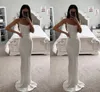 Elegant plus size sjöjungfru aftonklänningar för kvinnor spaghettir rems golvlängd veck formliga tillfällen bär prom party kändis födelsedagstävling klänningar