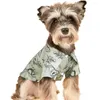Dog Apparel Summer Lapel Neck Button Closure Short Sleeve Casual Wear Printed Cat T-shirt Schnauzer Shirt Pet Clothes