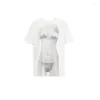 Magliette da donna Estate Cotone Moda Manica corta T-shirt Bikini Modello Stampa Donna Streetwear Y2k Top Estetica Grafica Punk Tees