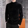 Männer Pullover 2023 Nachahmung Nerz Samt Mock Neck Männer Koreanische Mode Trend Streetwear Teenager Grundlegende Herbst Kleidung Feste Pullover