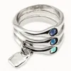 Bröllopsringar som säljer högkvalitativ modeelektropläterad 925 Silver Delicate Women's Romantic Three Ring Holiday Jewelry Gift 230726