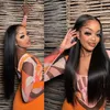 Straight Lace Front Wig Human Hair 4x4 Closure 13x6 Transparent Brazilian Black Wigs For Women 34 30 Inch 13x4 Frontal