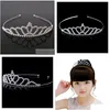 Headpieces Beautif Shiny Crystal Bridal Tiara Party Pageant Plated Crown Hairband Accessories Drop Delivery Events DHV0W