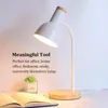 Bordslampor Desk Reading Lamp Folding Plug-in LED Slang Lätt enkel modern dekorativ belysning sovrumsapparat dekorationer rosa 5W