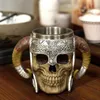 Skullformade koppar bläckfisk dricker glasögon fårhorn muggar för vinöl cocktail kaffe te 3d skelett harts skalle muggar hkd230809