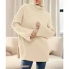 Swetery kobiet 2023 Jesień/zima wysoki kołnierz Extra dużego pullover podzielone na dzianin
