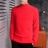Männer Pullover 2023 Nachahmung Nerz Samt Mock Neck Männer Koreanische Mode Trend Streetwear Teenager Grundlegende Herbst Kleidung Feste Pullover