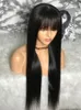 Synthetic Wigs 100% Human Hair Wig With Bangs Glueless Short Bob Human Hair Wigs For Black Women 30 34 Inch Brazilian Straight Fringe Wig 230808