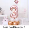 1st 1 2 3 4 5 6 7 8 9 Years Old Happy Birthday Number Foil Balloon Boy Girl First Party Decoration Kids Latex Rose Gold Supplies HKD230808