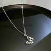 Pendant Necklaces 17KM Fashion Butterfly Heart Zircon Necklace for Women Girls Silver Color Shiny Love Clavicle Chain Necklaces New Trend Jewelry J230809