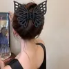 Clip de garra de borla de mariposa hueca, accesorios para el cabello de Color sólido de plástico elegante