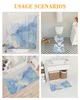 Tandborstehållare blå marmor vattentät badrum duschgardin badtoalett täckmatta matta matta set hemtillbehör 230809