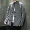 Vestes pour hommes Tang costume chemise chinoise Style veste col vêtements traditionnels pour hommes coton lin Kungfu Cheongsam haut Hanfu mâle