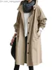 Women's Down Parkas S-5XL taglia unica trench da donna pulsante con cappello cappotto lungo da donna casual cappotto sciolto moda autunno e inverno Z230809