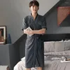 Erkekler 2023 Yaz artı boyutu Kısa Kollu Pamuk Kimono Çıldırır Erkekler için Kore Gevşek Boynazlık Erkek Homewear Lounge Ev Giysileri