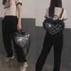 Gothic Spiderweb Heart Shaped Ita Backpacks for Dark Lolita Holloween Pin Display Clear Window Handbag and Shoulder Bag Gifts