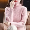 Kadın Sweaters Sonbahar Kış Kalın Yüksek Neck Kaşmir Yün Sweater Gevşek Yumuşak Örgü Alt Pulover Sıcak Beltlanka Kadın