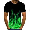 Hommes t-shirts 2023 flamme T-Shirt été mode à manches courtes 3D col rond haut décontracté sport rue grand