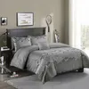 アメリカンスタイルの寝具セット布団カバーセット灰色の葉のベッドセット枕カバーシングルダブルクイーンキントカバーなし240G